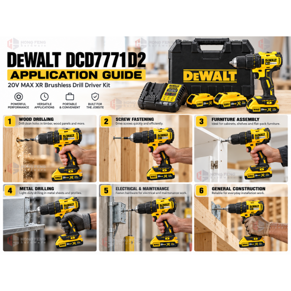 DEWALT DCD7771D2 20V MAX XR Brushless Drill Driver Kit