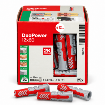 Fischer DuoPower Plug – 12 × 60 mm (25 Pcs/Box)