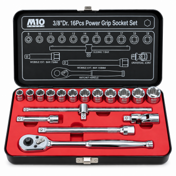 M10 3/8" Drive Powergrip Socket Set – 16 Pieces (316)